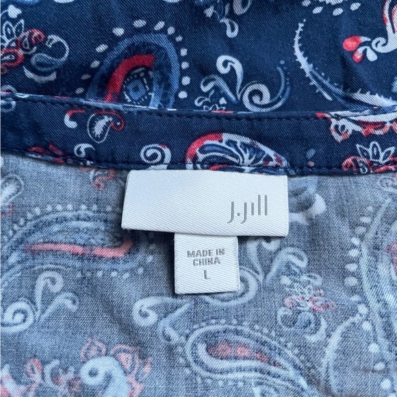 J. Jill Blue Ridge Border Print Notch Neck Tunic Size Large - Picture 4 of 4